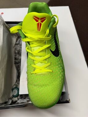 Nike MENS GRINCHES Neon Yellow-Green Basketball Sneakers with Black Swoosh